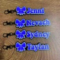 5/10/20 Personalized Customized Groovy Cheer Bow Cheerleader Cheerleading Keychain Keyring Name Backpack Tag 3D Printed Game Day Team Gift