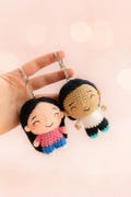 Custom Amigurumi Couple Keychain Set | Handmade Crochet Doll Keychains | Personalized Anniversary, Birthday, Best Friend Gift