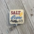 Salt and Light badge reel, scripture ID holder, salt and light feltie, badge pull