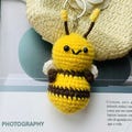 Crochet Bee Keychain | Handmade Bumblebee Keychain | Amigurumi Bee Bag Charm | Cute Crochet Bee Plush Keyring | Bee Lover Gift Keychain