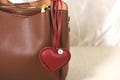Personalized Leather Heart Purse Charm u2013 Monogram Heart Keychain, Custom Initial Bag Tag, Cute Handbag Accessory, Bridesmaid & Birthday Gift