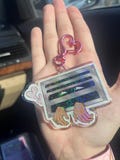 Double Sided Holographic Epoxy Keychains for Hector Date Everything