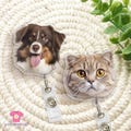 Custom Pet Badge Reel Funny, Dog Photo Badge Reel, Cat Badge Reel, Nurse Badge Reel with Picture, ID Badge Buddy, Christmas Badge Reel
