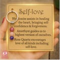 SELF-LOVE Keychain - Natural Stone with 8mm Beads - for Ladies Bags, Style Accessory, Unique Handmade Gift - Fashion Handbags Accessory Gift