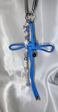 Handmade Beaded Phone Charm Strap - Cute Aesthetic Bag & Keychain Accessory (Blue)