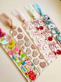 Cute floral acrylic bookmark, Chicken bookmark, Coquette Bow bookmark, bookmark charm, Cowgirl bookmarks, tassel bookmark, bookworm gift