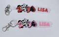 Personalized Minnie Mouse Keychain name keychain Keyring keychain tag  keychine Charm Name  name 3D Printed keychain costum charm