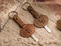 Leather Key Case, Handmade Leather Key Holder, Dad Father's Day Gift, Custom Initials, Christmas Gift, Gift for Him, Key Holder