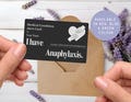 Anaphylaxis medical alert card, customised severe allergy emergency ID, epinephrine needed wallet card, personalised custom allergy info tag