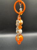 VOLS Checkerboard Purse Charm Tennessee Vols Bag Bling with Orange Fob! Great for Backpacks! Orange Heart