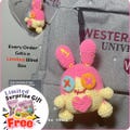 Crochet Bunny Plush Keychain | Handmade Velvet Yarn Amigurumi Rabbit 9cm | Cute Creepy Kawaii Plush, Car Decor, Gift for Collectors & Kids