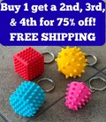 Spikey Fidget Keychain Toy – Sensory Textured Keyring, Pocket Fidget Gadget, Fun Gift for Adults & Kids