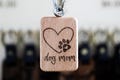 Laser-Engraved Beech Wood "Dog Mom" Keychain – Cute Pet Lover Gift, Minimalist Dog Mom Accessories, Natural Wooden Keyring