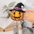 Pumpkin Witch Badge Reel, Jack O Lantern Halloween ID Holder, Spooky Cute Retractable Reel, Nurse Badge Clip, Fall Teacher Gift