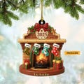 Personalized Family Fireplace Custom Acrylic Ornament, Custom Christmas Stocking Decoration with Names for Holiday Tree, Gift For Family