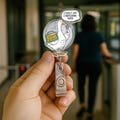 Personalized Goose Badge Reel Retractable ID Holder Funny Nurse Teacher Gift Cute Acrylic Literally Just A Professional Yapper Work Clip