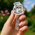 Personalized Badge Reel Nurse Stethoscope ID Holder with Floral Fingerprint You Are Enough Design | Cute Retractable Name Tag Clip