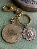 Zodiac Key chain, Purse Charm Aquarius, Libra, Capricorn, Virgo, Leo, Pisces, Aries, Cancer, Scorpio, Taurus, Sagittarius