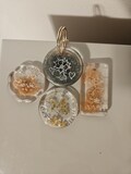 Custom Keychains Engraved Personalized Resin Keychain Handmade Hand Etched Real Flowers