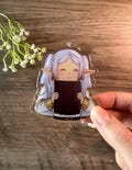 Chibi Frieren Keychain with a grimoire, Book, Anime Fan Gifts, Anime Keychain, Manga Keychain, Chibi Anime Keychain