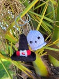 Halloween Amigurumi Keychain Set of 2 – Handmade Crochet Ghost & Witch Hat Keychains – Cute Spooky Bag Charms – Trick or Treat Gift Idea