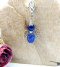 Gemstone Angel Pendant Lapis Lazuli – Stone of Truth & Wisdom, Guardian Angel, Car, Lucky Charm Necklace, Gift Keychain