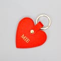 Custom Heart Keyring | Personalised Initial Faux Leather Keychain | Love Heart Monogram Key Ring | Bridesmaid Gift Idea for Her