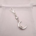 star and moon bag charm: silver clip on charm, stocking filler gift for her