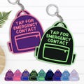 Custom NFC Emergency Tag, NFC Backpack Tag, Tap for Contact Info Keychain, NFC Keychain,Double Sided, Waterproof