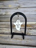 Resting Boo Face Ghost Keychain – Funny Halloween Keychain, Spooky Cute Gift, Ghost Lover Accessory, Halloween Bag Charm