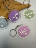 Personalised Keyring, with any name of your choice,keepsake,present,school bag name tag