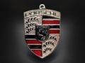 Porsche Red Emblem Keychain Double-Sided Metal, Taycan, Macan, Cayenne, 911, GT3, GT4, 718, Gift