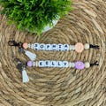 Bag Charm Personalized Name Sunflower Keychain Friendship Silicone Beaded Bag Charm Backpack Tag Diaper Bag Gift for Her Stocking Stuffer