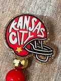 Kansas City badge reel glitter badge reel nurse gift student gift Kansas City Chiefs