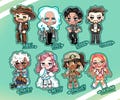 Date Everything Keychain 2 inch fan charm Set 1