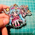 Retry Now! Keychain - Doble Sided - Hatsune Miku charm