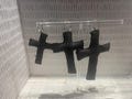 Handmade Sparkly Black Felt Cross Keychain – Small, Medium, or Large – Faith Gift, Religious Keyring