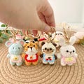 Custom Keychain With Letter, Custom Birthday Gifts for Her, Cute Tiger Keychain, Personalized Gold Keychain, Handmade Animal Keyring