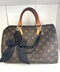 Black Braided Satin Bow Keychain Handbag Accessory Yeti Camino Bogg Bag Tote Bag