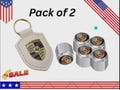 Porsche Crest Keyring Key Chain Leather Silver Exquisite Set Gift Box