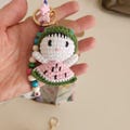 Handmade Cute Crochet Keychain – Personalized Bag & Car Mirror Charm, Unique Gift for Women, Back to School, Student Gift