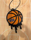 Custom Basketball Bag Tag - Basketball Number Tag - Basketball Drip Keychain