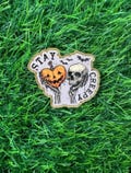 Stay Creepy Badge Reel, ID Clip, ID Holder, Retractable Badge Reel, Nurse ID Holder, Badge Reel, Halloween Badge Reel, Pumpkin, Spooky