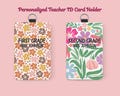 Personalized Teacher Leather ID Card Holder With Lanyard Teacher Appreciation Gift For New Teacher Custom ID Badge For School Accessories