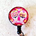 Sugar Skull Badge Reel, Dia de Los Muertos, Day of the Dead, Nurse Gift, ID Badge, Lanyard Breakaway, Stethoscope ID, Staff ID Badge