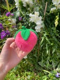 Kawaii Pink Strawberry Plush Bag Charm – Soft Cute Fruit Keychain