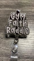 Gym Faith Baddie – Glitter Acrylic Badge Reel