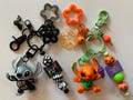 Bag Charm, Keychain, Keyring-Halloween stitch theme, Halloween, holiday gift, junk journal, backpack charm, character charm, purse charm