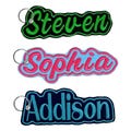 Custom Name Patch Keychain Personalized Embroidered Key Ring Gift for Friends Family Unique Bag Tag Accessories Handmade
