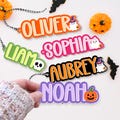 Personalized Halloween Name Tag, Custom Kids Name Tag, Halloween Backpack Name Tag, Halloween Kids Name Basket Tag, Spooky Gift For Kids